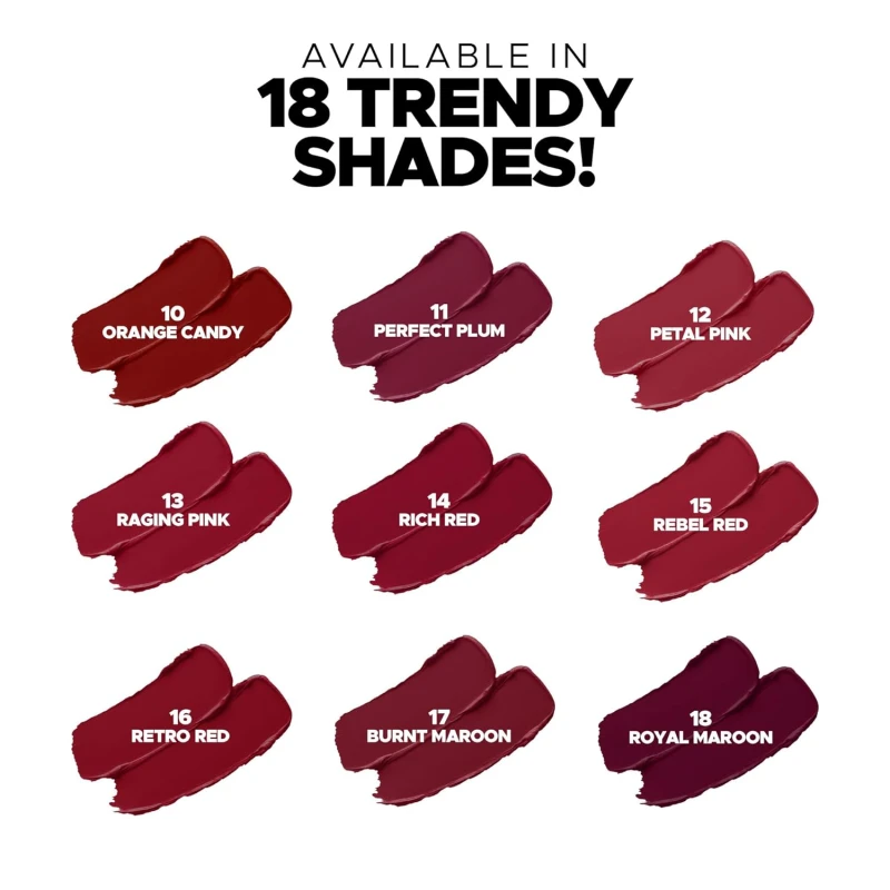 Hilary Rhoda Power Stay NonTransfer Lipstick | Matte Finish | Infused with Vitamin E & Shea Butter | Lightweight & Highly Pigmented | Glides Easily & Smudge-Proof |3.2g (Perfect Plum - Shade 11) thumbnail 7